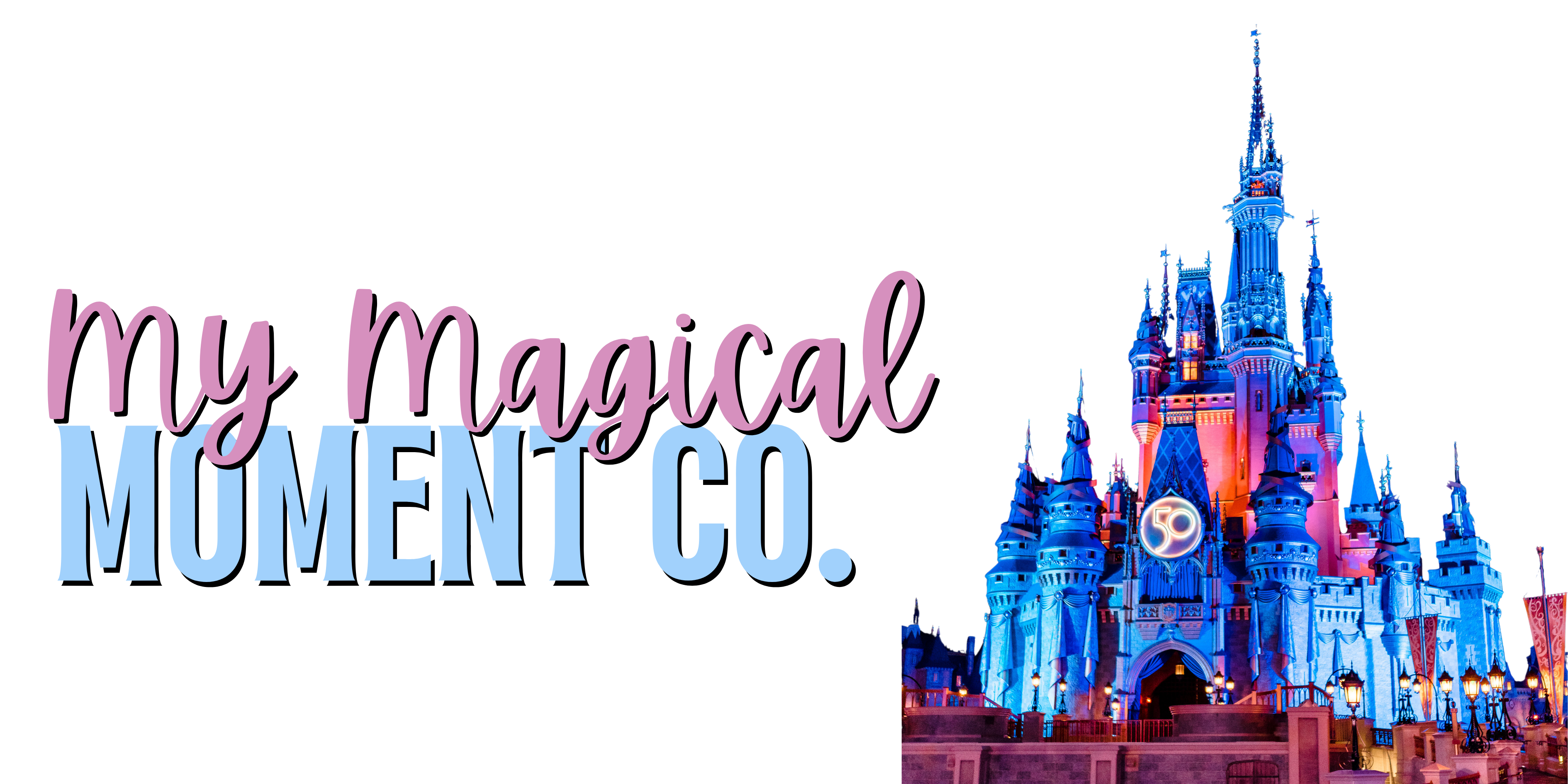Fantasy castle with 'my magical Moment Co.' text overlay
